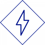 NGrid Electricity icon blue diamond outlining lightning bolt