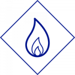 NGrid Gas icon blue diamond outlining gas flame