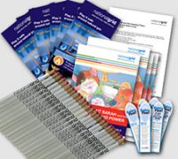 Kit for Grades K-2 Electric and Gas includes pencils bookmarks cards teaching guide booklets